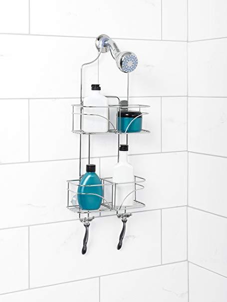 Zenna Home Expandable Over-The-Shower Caddy, Chrome