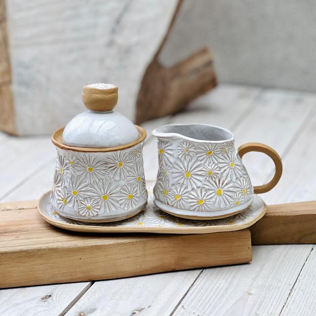 Creamer and Sugar Bowl Set with Tray