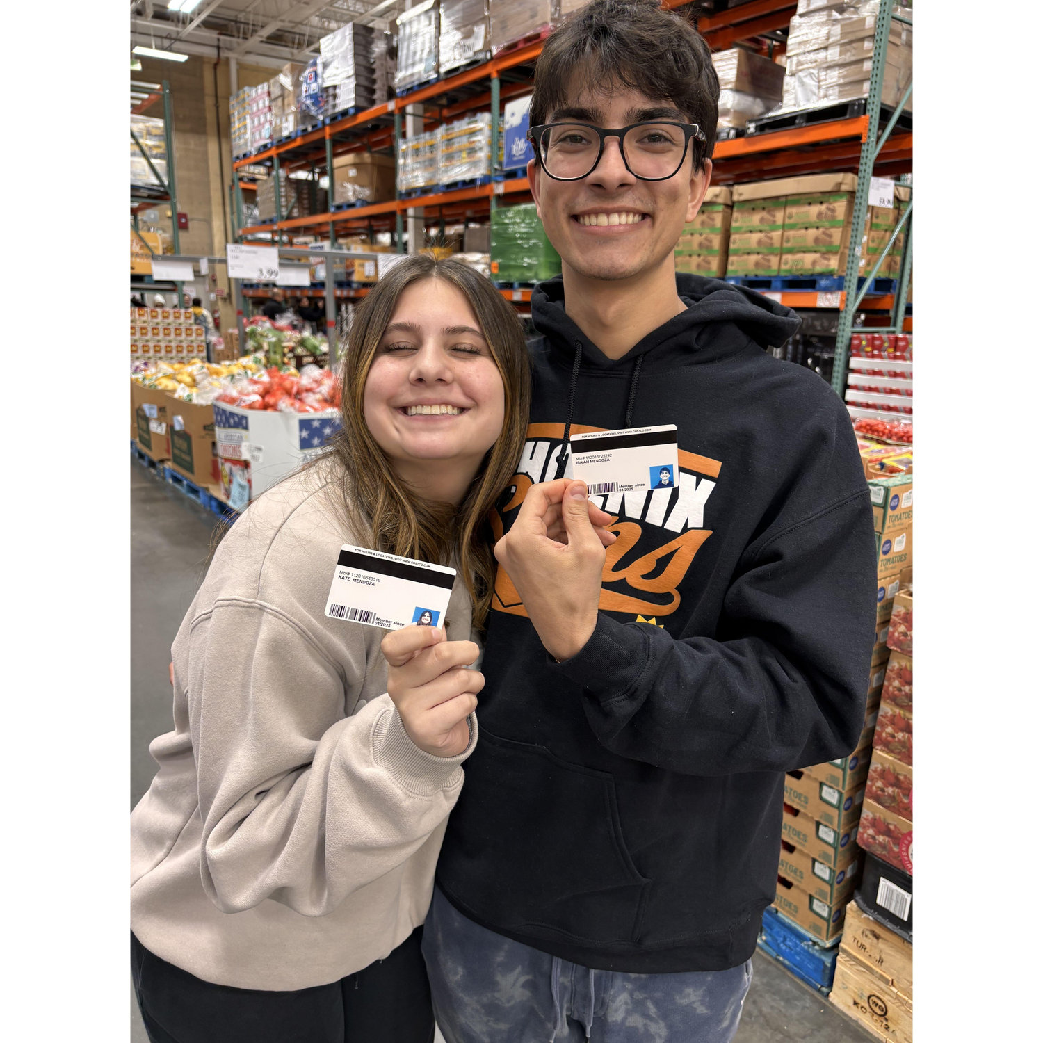 Our Costco memberships we got together
