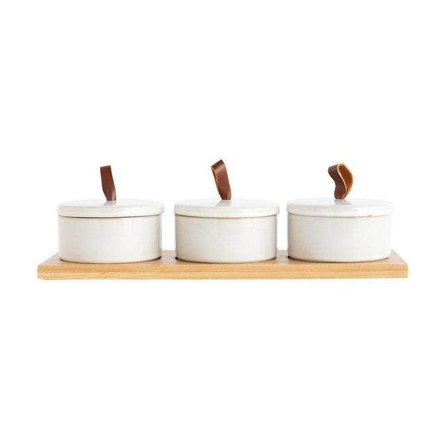 Canister Set with Bamboo Tray