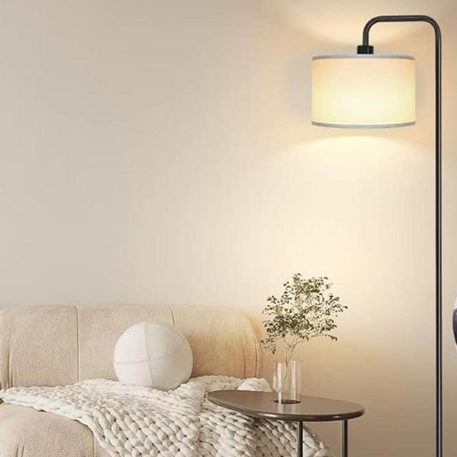 [Upgraded] LED Floor Lamp for Living Room, 3 Color Temperature Floor Lamp with Foot Switch Modern Standing Lamp Tall Pole Floor Reading Lamp for Bedroom, Study Room, Office, 9W Bulb Included, Black