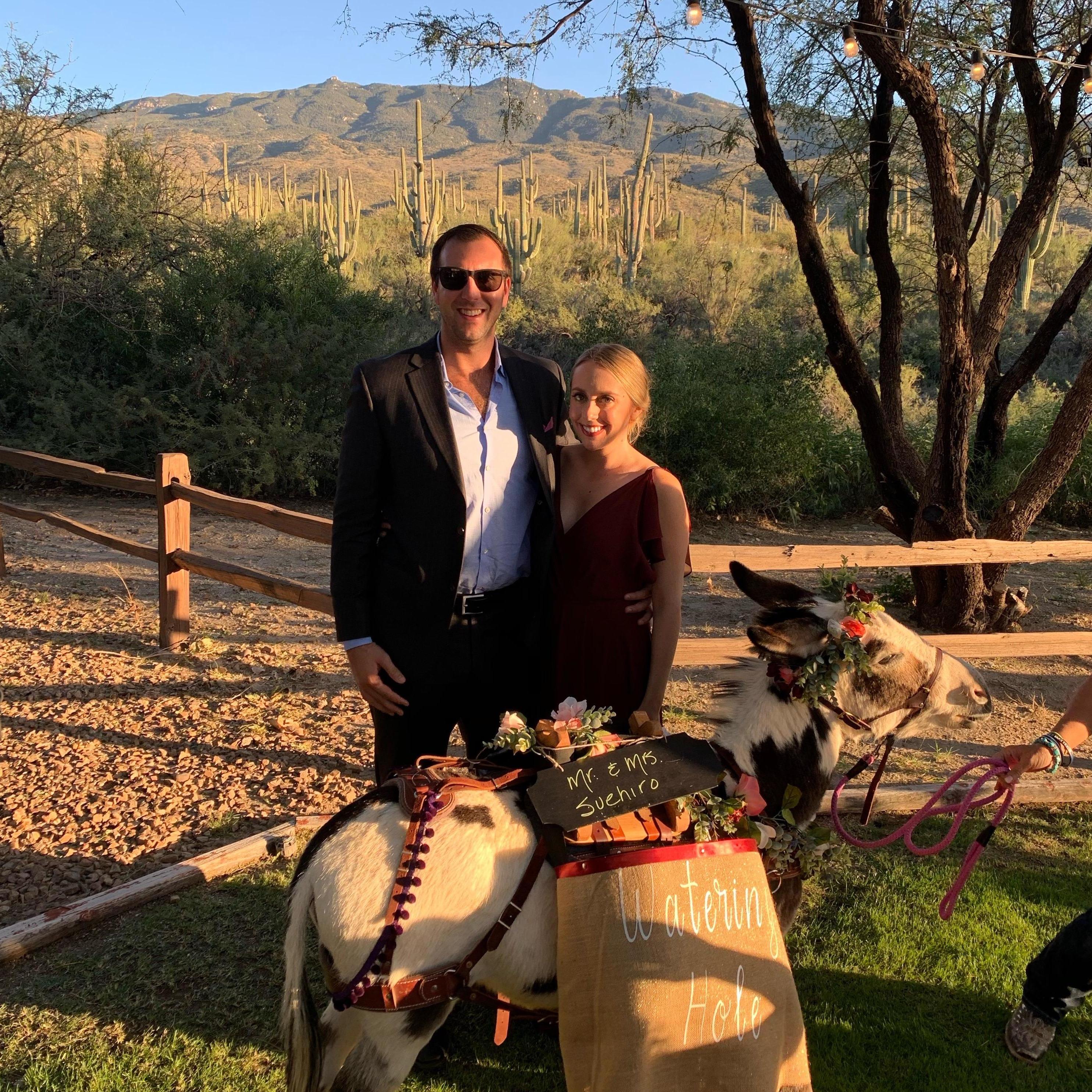 10.26.19 - Tuscon, AZ - Celebrating Sam & Yuji’s wedding with a beer burro and giant Sonoran cacti