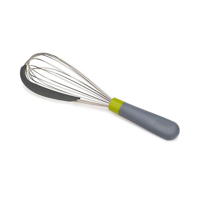 Joseph Joseph 10159 Whiskle 2-in-1 Integrated Bowl Scraper Whisk and Scrape, One Size, Gray/Green