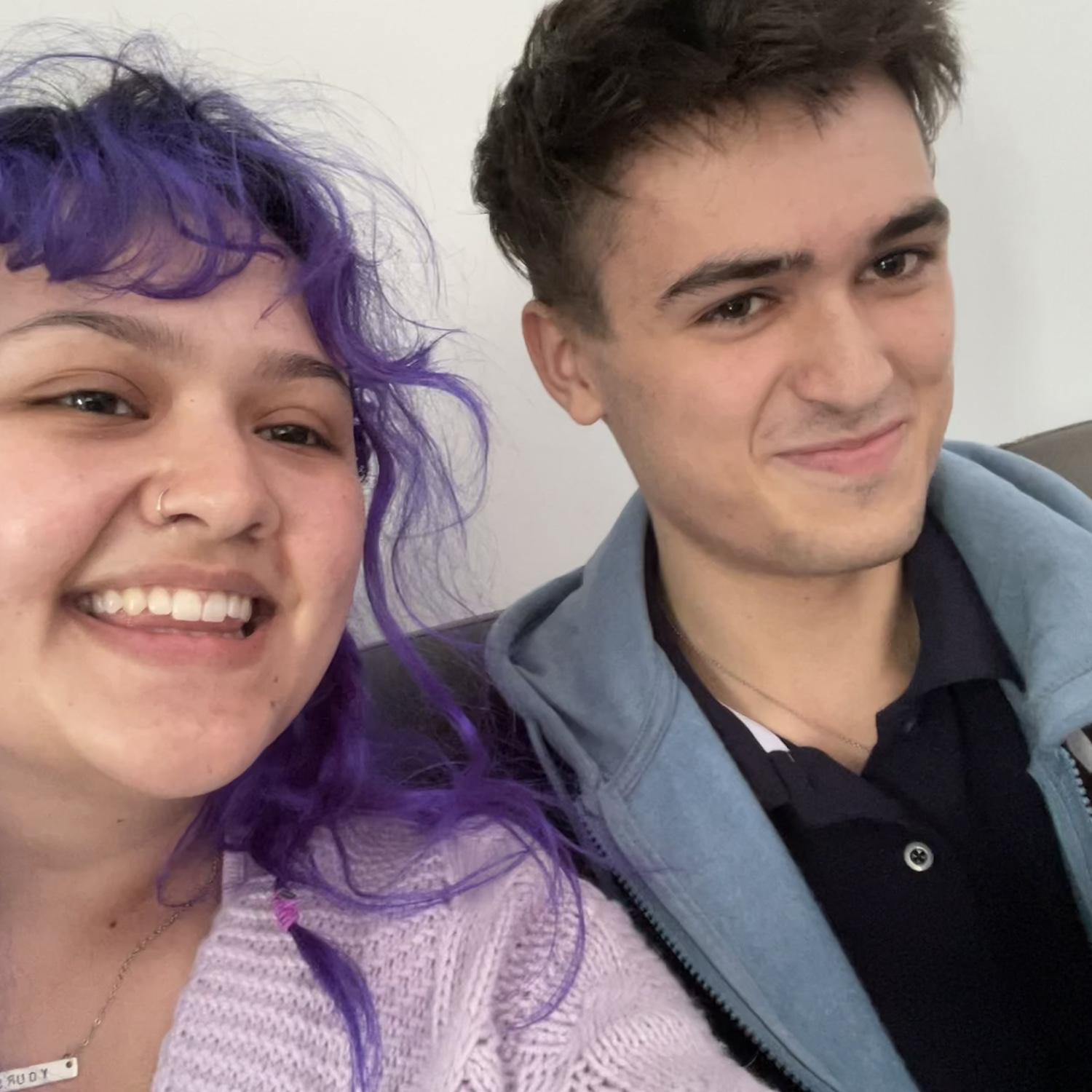 Joshua & Veronica's first ever selfie! Together in England