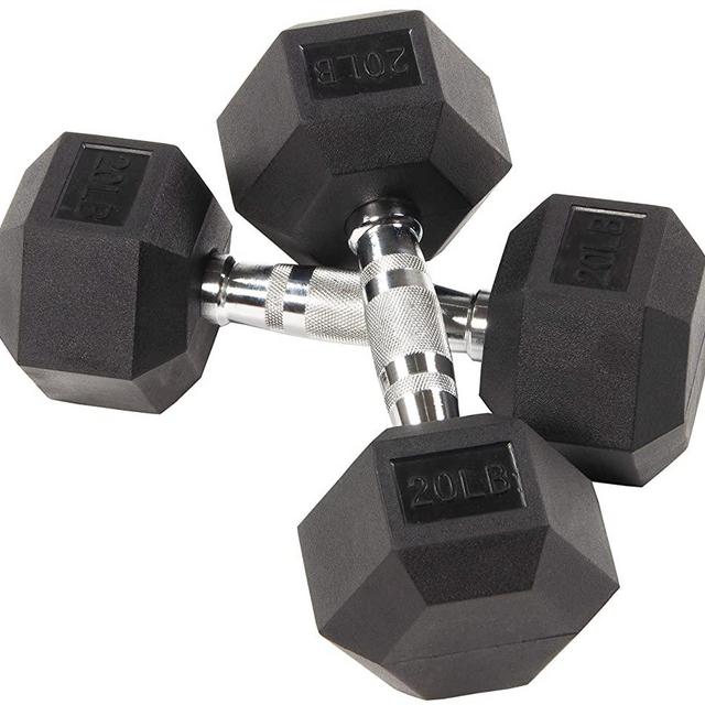 Balancefrom Rubber Encased Hex Dumbbell in Pairs