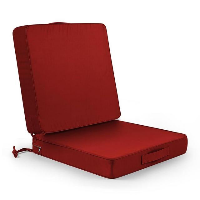 RULAER 19x19 Outdoor Chair Cushions Double Piping Waterproof Patio Chair Cushion Washable with Carrying Handle Seat Chair Pads for Indoor Furniture