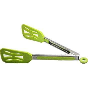 Vking Stainless Steel Silicone Food Tongs Bread Locking Tongs Kitchen Utensils Gadgets Cooking Utensils Tongs Kitchen Tongs with Silicone Head Green