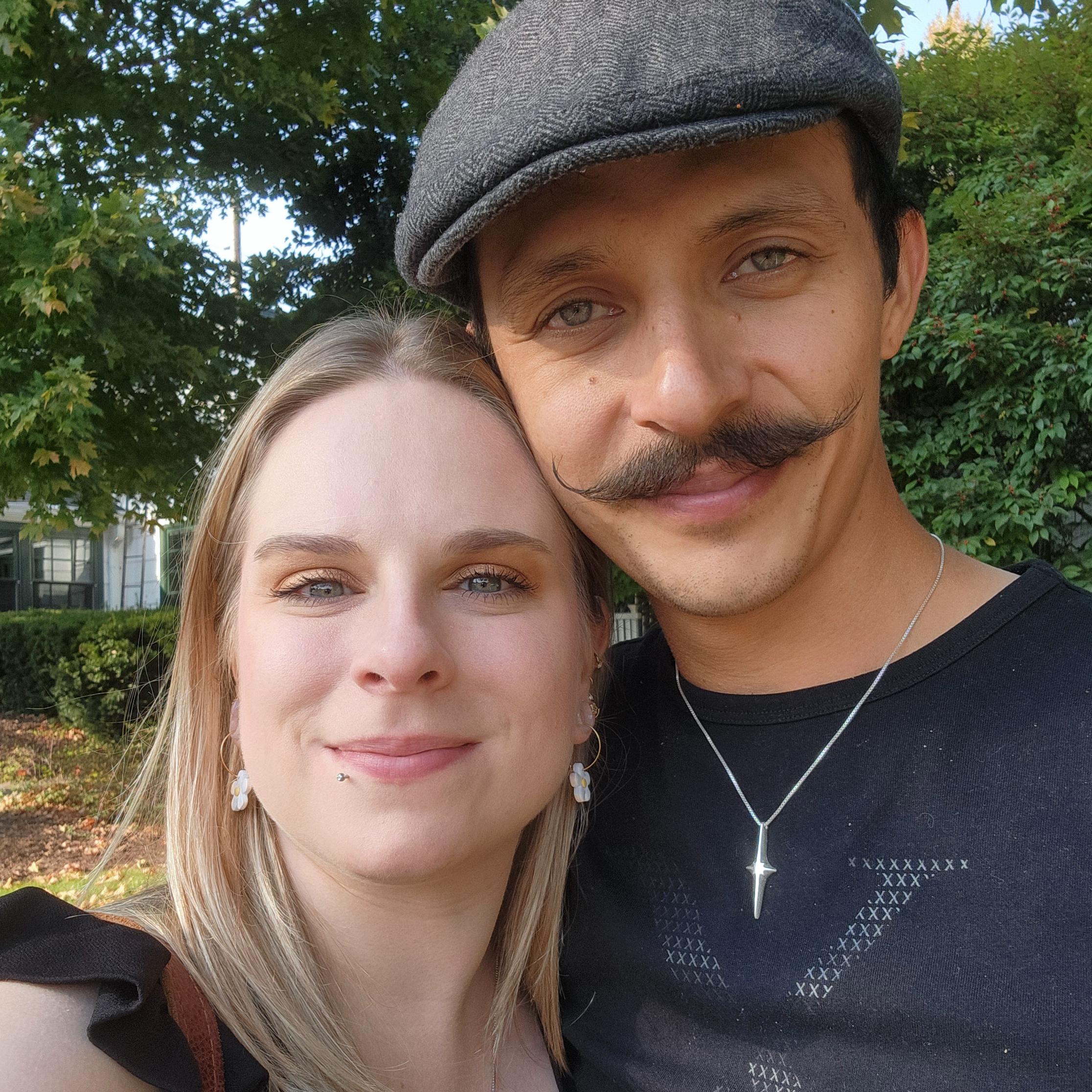 Right after we toured our wedding venue, October 2024.