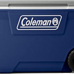Coleman Classic Series Insulated Portable Rolling Cooler with Wheels, Leak-Resistant Outdoor Hard Cooler Keeps Ice up to 5 Days, 62-Quart
