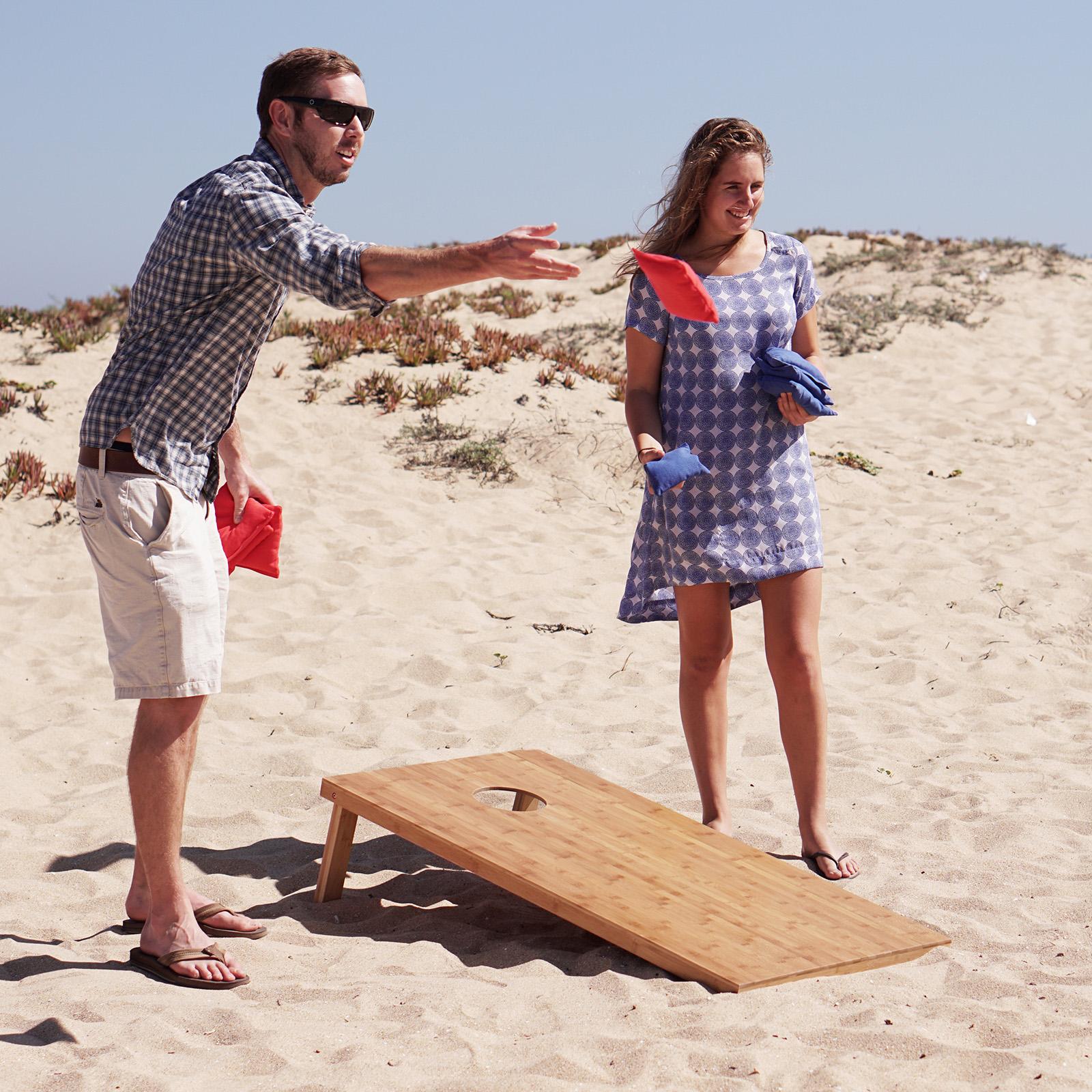GoSports, 11-Piece Bamboo Regulation Size Cornhole Game Set | Zola