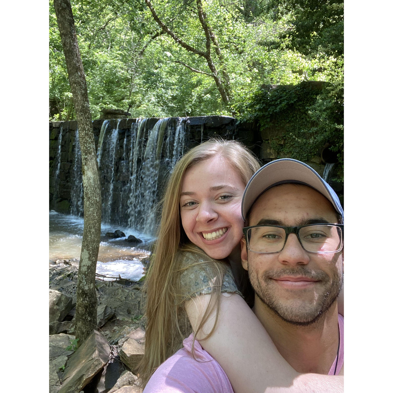 We went hiking to see a pretty waterfall!
