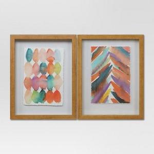 Framed Abstract Watercolor Wall Print Brown/White 11"x14" 2pk - Project 62™