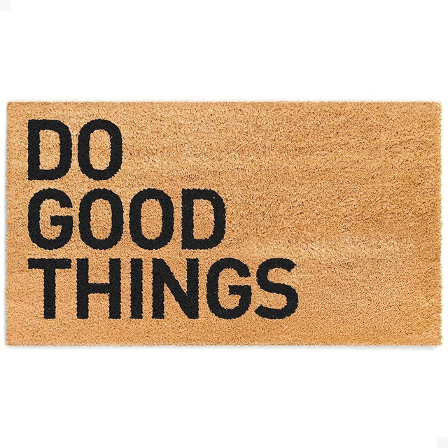THEODORE MAGNUS Door Mat - Welcome Mat for Front Door with Non-Slip Backing - Durable Coir Doormat - Perfect for Outside Entrance and Entryway Matt - Outdoor/Indoor - Do Good Things - 17" x 30"