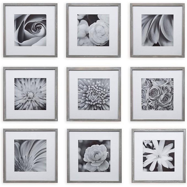 Gallery Perfect 12"x12" Matted to 8"x8" Gallery Frames Gray