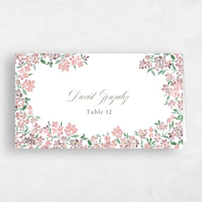 Dusty Pink Wedding Place Card - Lunette