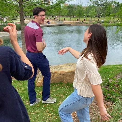 Riley teaching Reilly how to pose after he got his Aggie ring