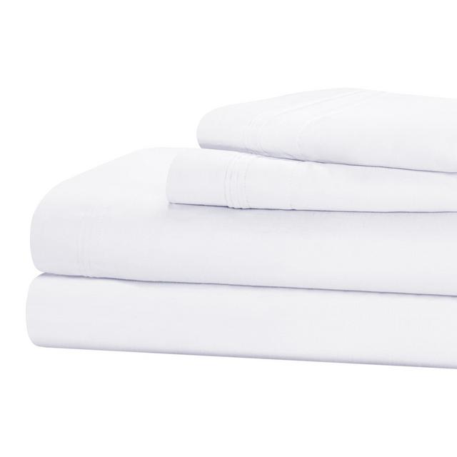 1500-Thread Count Cotton Deep Pocket Sheet Set, King, White - Blue Nile Mills