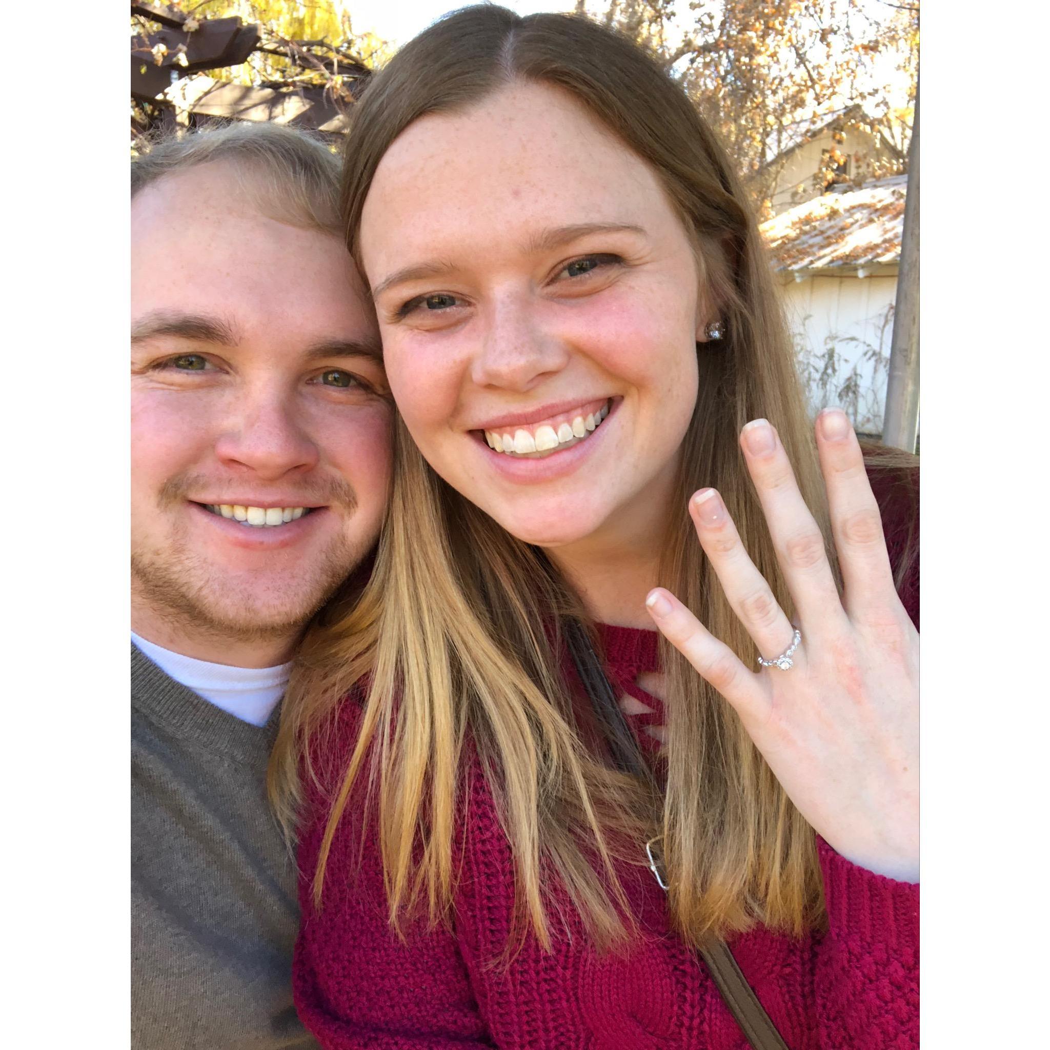 We took this right after we got engaged! The amount of love we received after this moment from family and friends was incredible and brought us both so much joy!