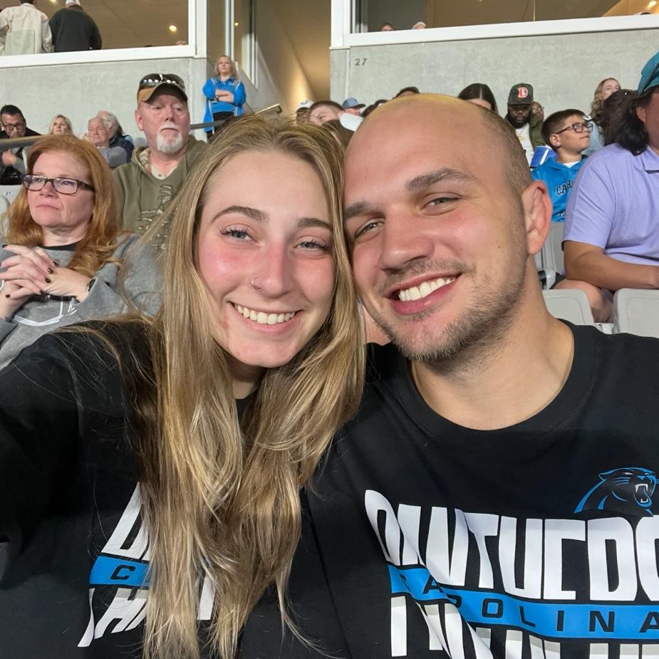 Us at a Carolina Panther's game