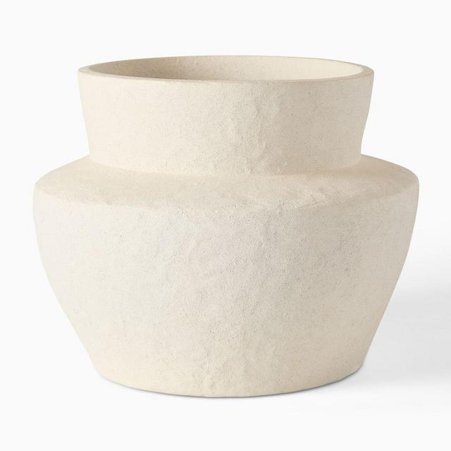 Form Studies Ceramic Floor Planter, Medium, 16"D x 12.75"H, White