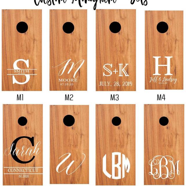 Sale - Custom Made Monogram 2x4 Cornhole Boards, Design Your Own Corn Hole Set - Customize Boards & Bags - Includes 2 Boards, 8 Bags + More!
