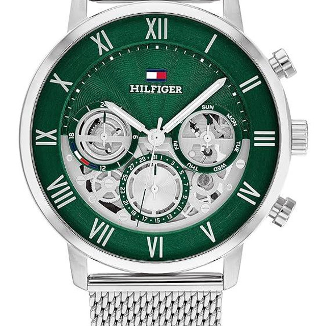 Tommy Hilfiger Men's Multifunction Quartz Watch – Classic Roman Numerals, Open-Heart Dial, Modern Dress Watch, Gift for Him