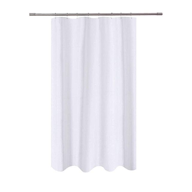 N&Y HOME Fabric Shower Curtain Liner 48 x 72 inches Bath Stall Size, Hotel Quality, Washable, Water Repellent, White Spa Bathroom Curtains with Grommets, 48x72