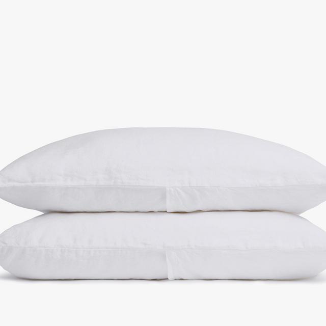Linen Pillowcase Set, Regular in White