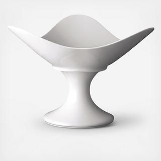 Free Spirit White Porcelain Three Arm Footed Bowl