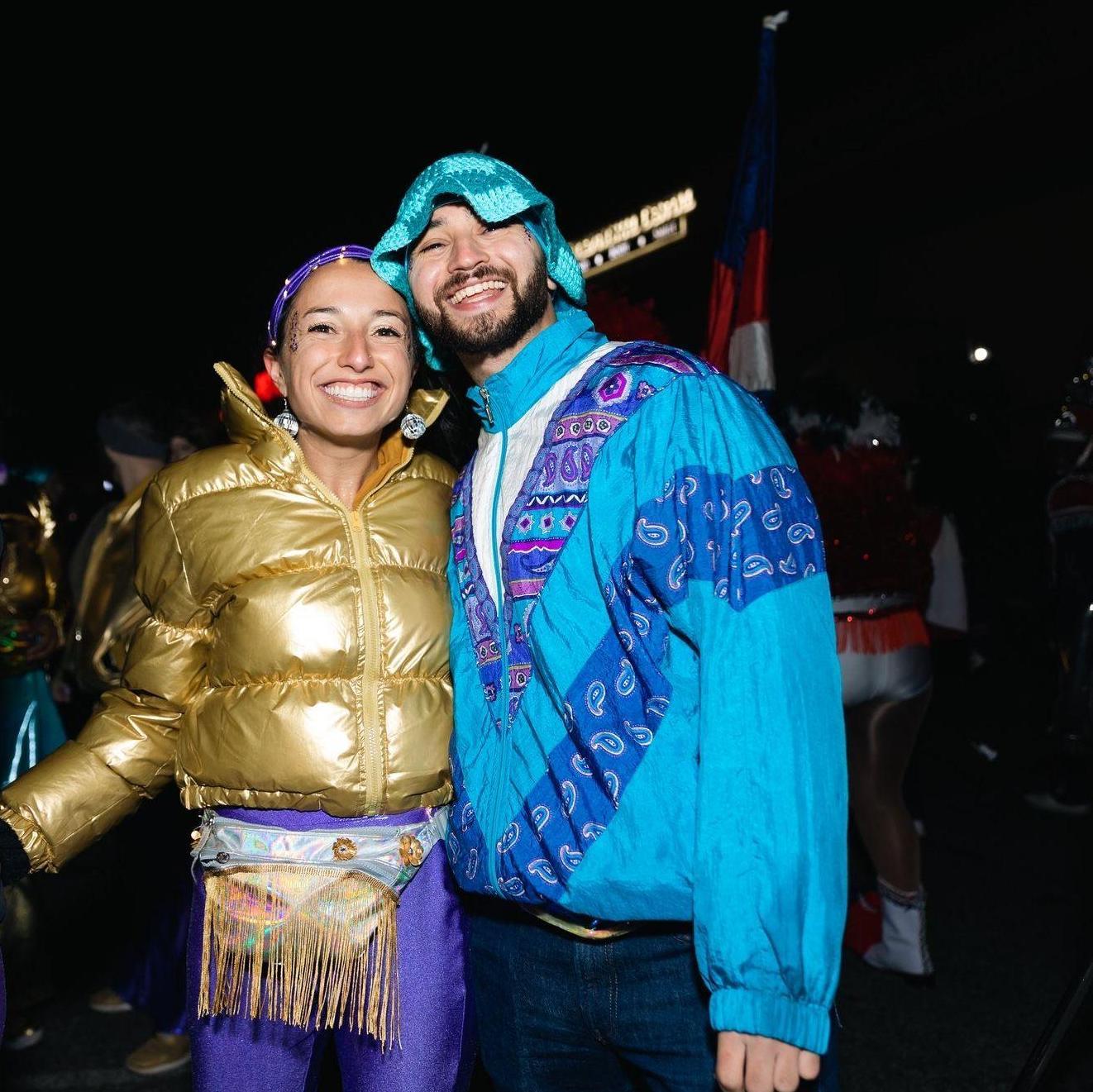 We danced in these outfits for 6 miles in a Mardi Gras parade!