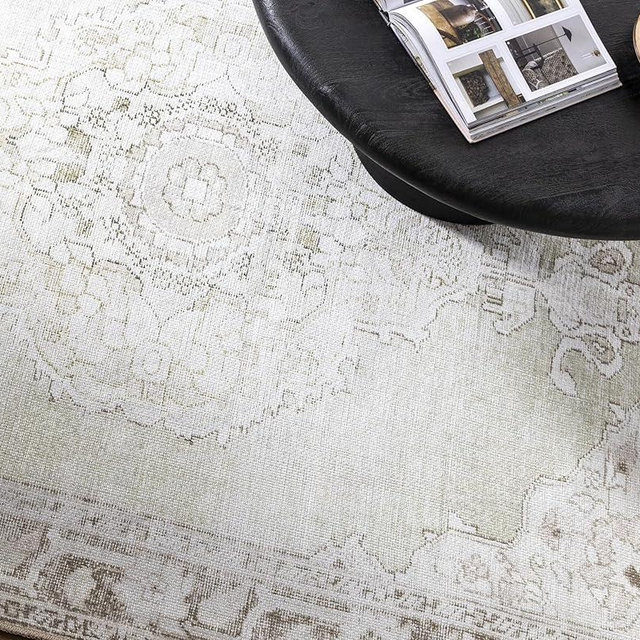 Livabliss x Our PNW Home Rainier Updated Traditional Washable Area Rug, 7'10" x 10'2", Light Gray