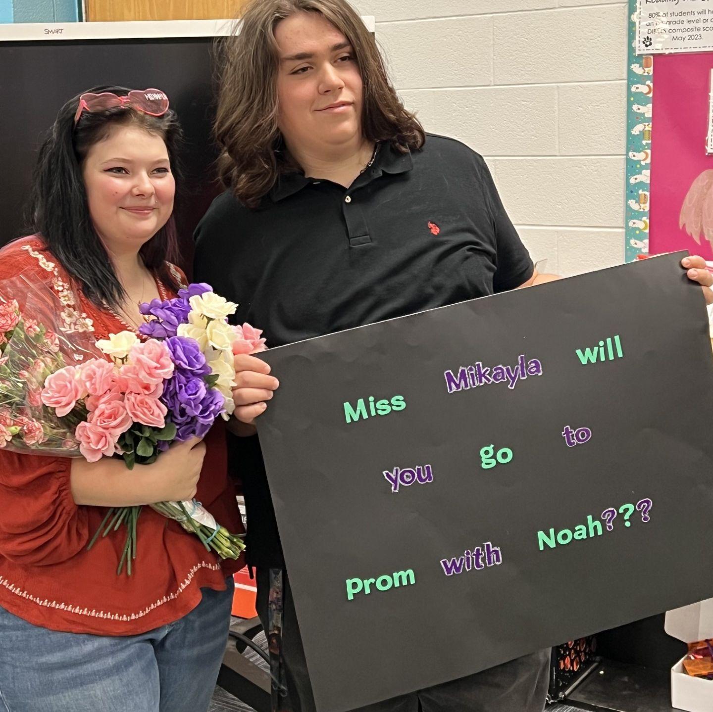Noah asking Mikayla to senior prom. 02/14/2023