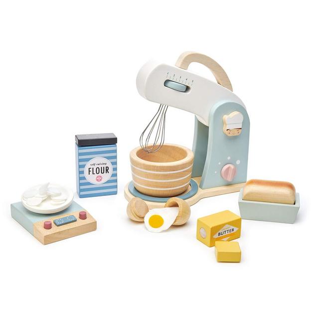 Tender Leaf Toys Mini Chef Home Baking Set – 27 Pc Wooden Baker's Mixing Set -Classic Toy for Pretend Cooking – Develops Social, Creative Imaginative Skills – Learning Role Play – Ages 3+ Years