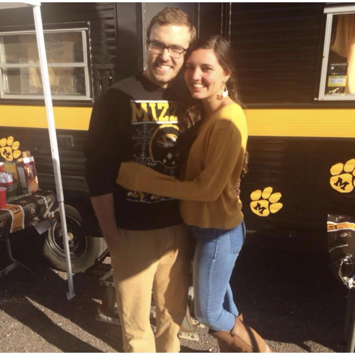 Our first picture together at a Mizzou football game.