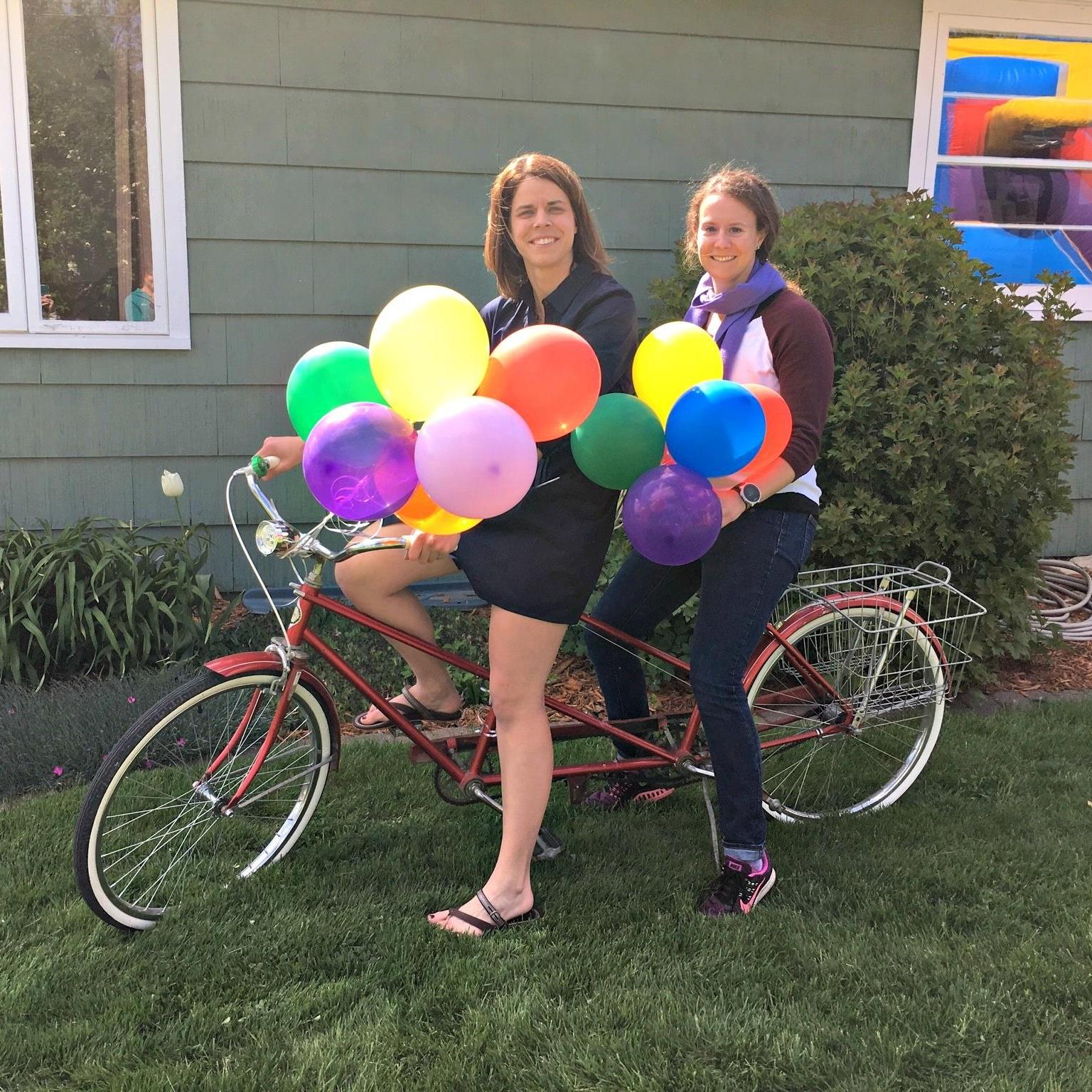 Megan's graduation party! The bike's name is Bernice. She may or may not make an appearance at the wedding. With cans tied to her behind. We'll see.