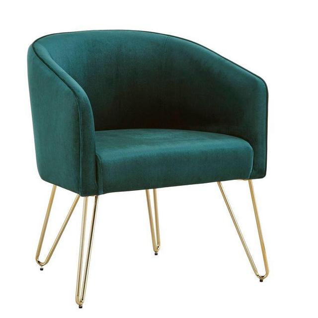 Vivien Gold Finish Velvet Accent Chair - Inspire Q