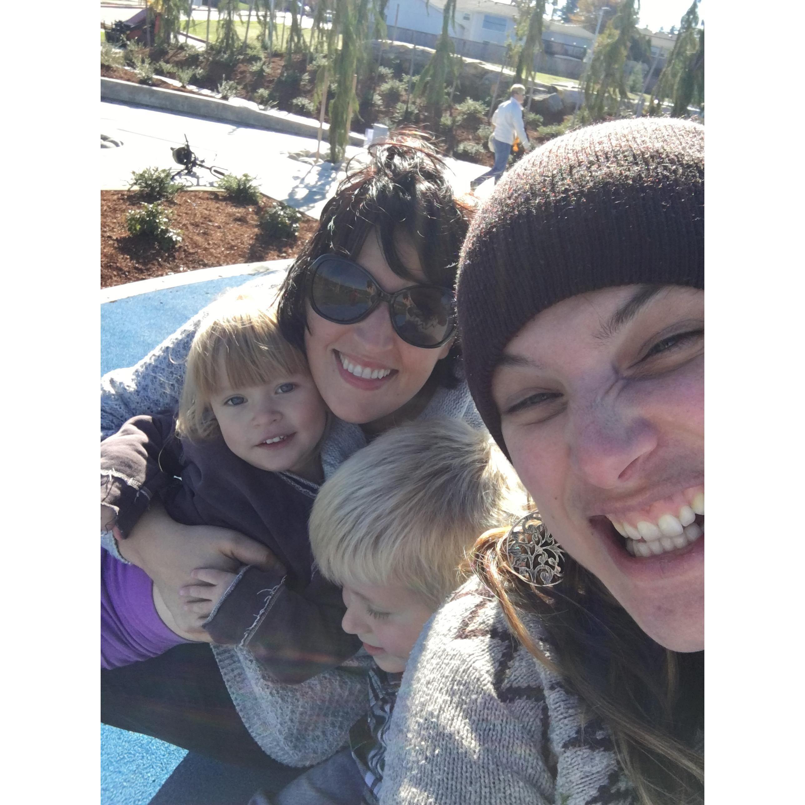 My maid of honor and best friend Mary. Trooping through motherhood together.