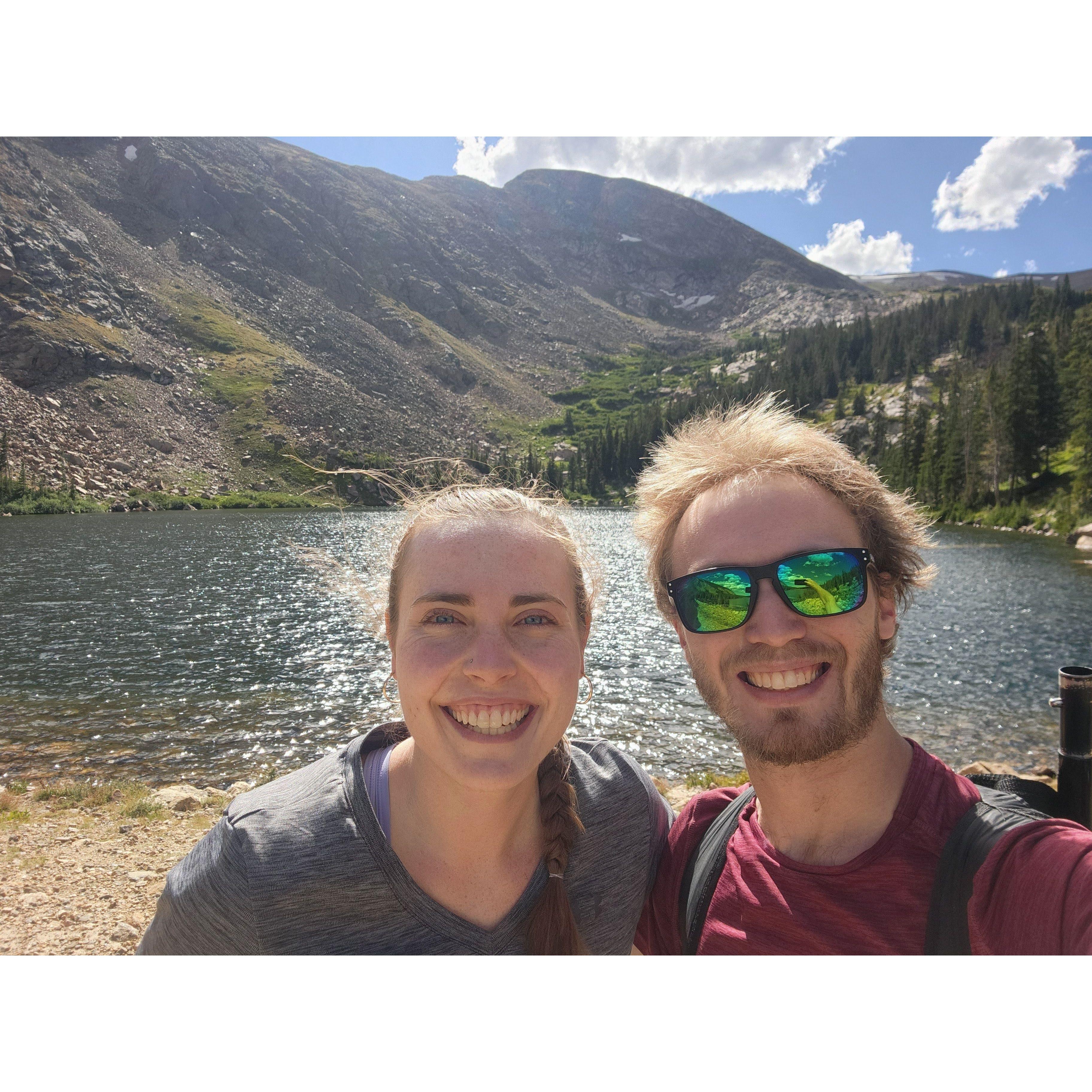 Aug 16: Paddle boarding in a high alpine lake! This will likely be the last time we go paddle boarding without someone getting wet... at least if Chase has any say in it >:D