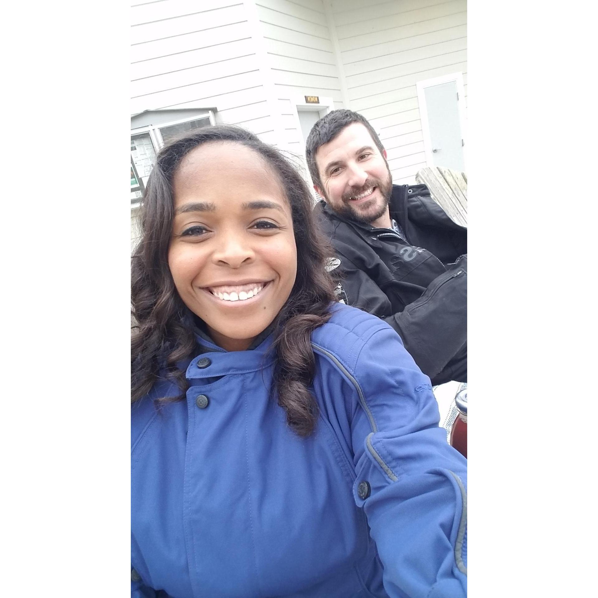 Valentine's Day -- we took the bike out to where we went on our first ride together!
