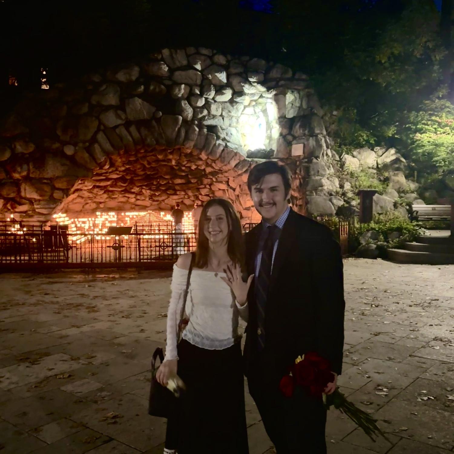 Visiting the Grotto after our engagement