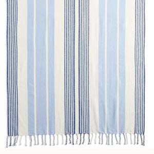 Coast Clear Sand Resistant Turkish Cotton Beach Towel - Blue/Deep Sea Navy Stripe