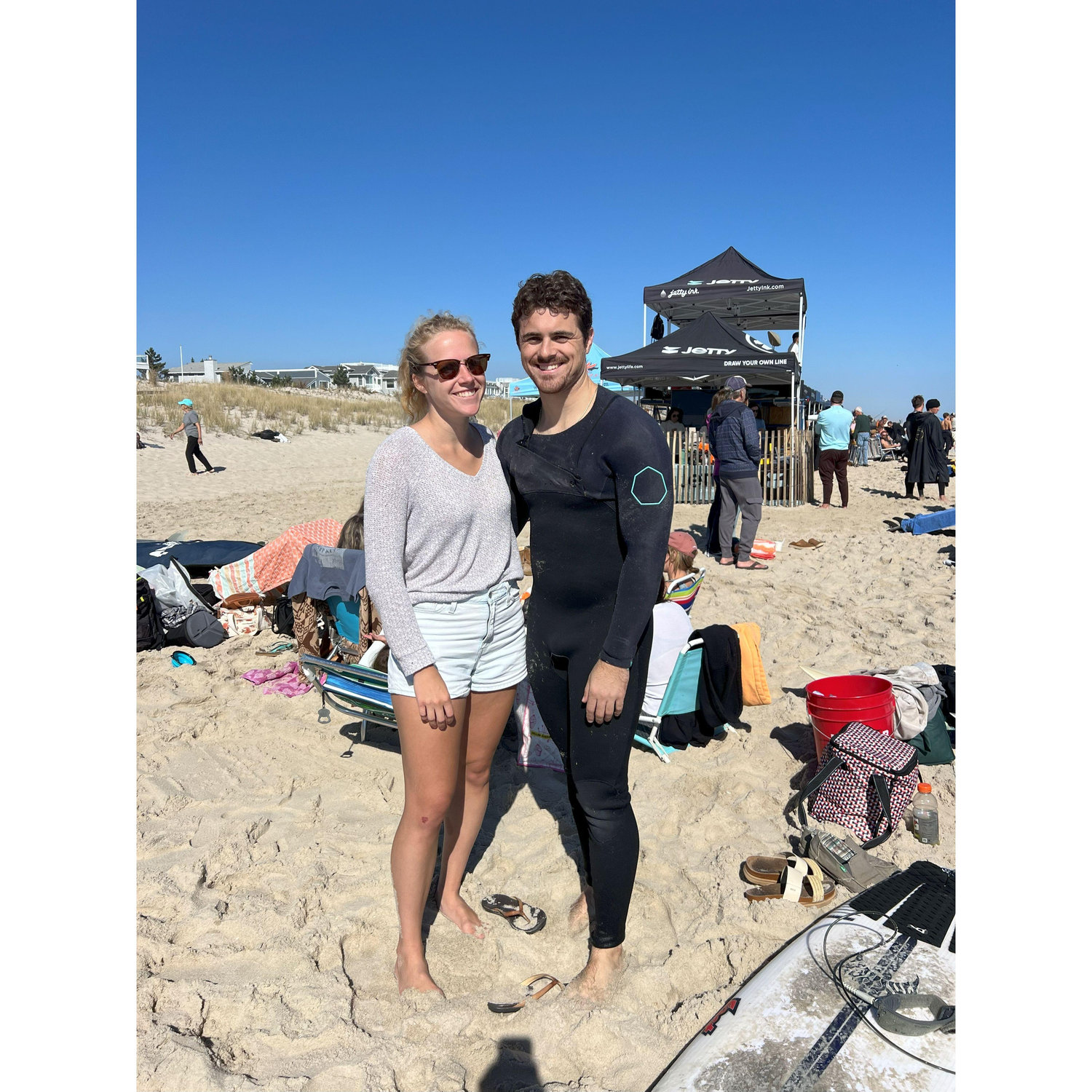 And Stacey supported Anthony in the Clam Jam surfing competition on Long Beach Island.