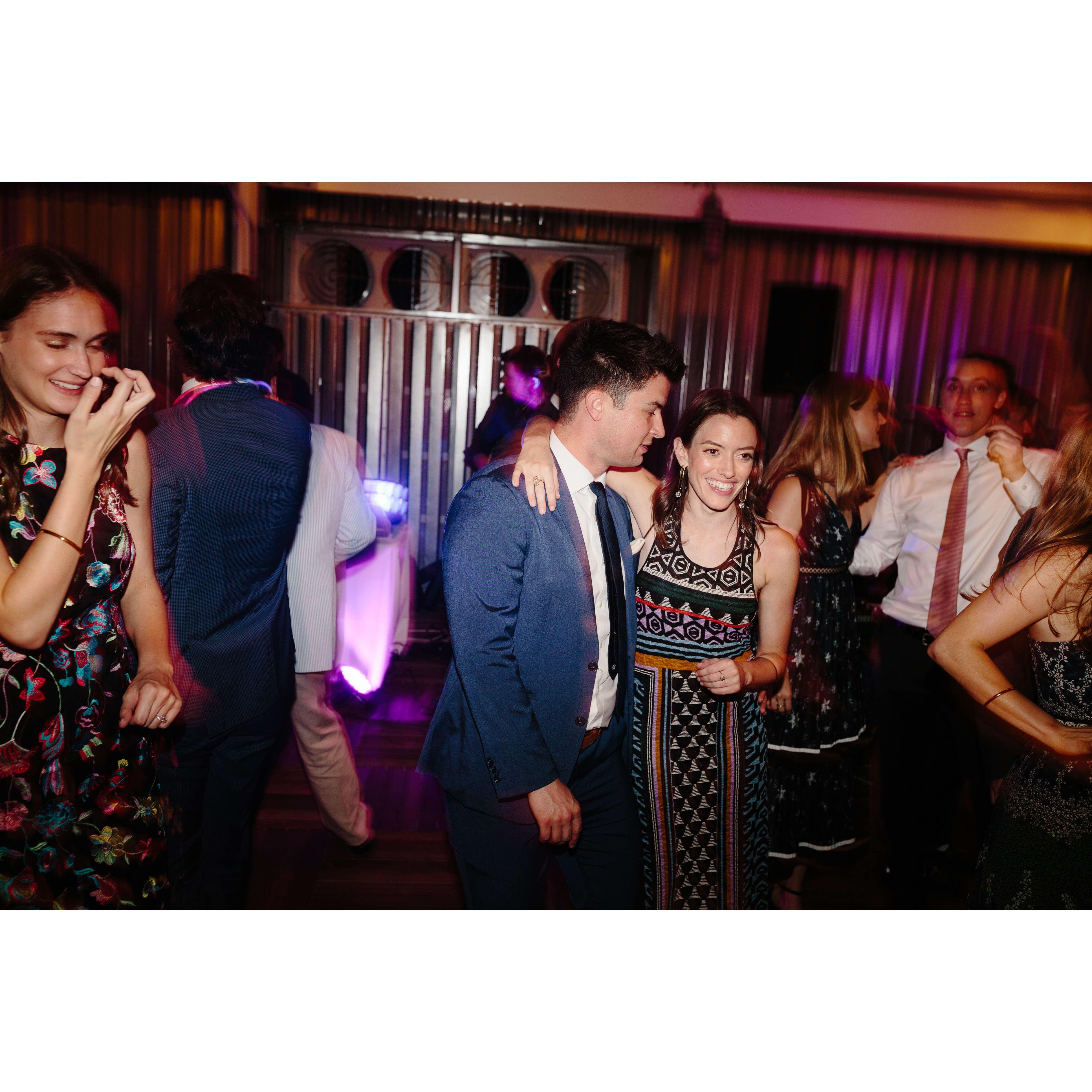 Dancing at Rachel and Matt P.'s wedding