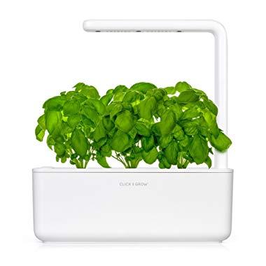 Click & Grow Smart Garden 3 Indoor Gardening Kit (Includes Basil Capsules), White