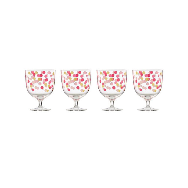Kate Spade New York Its Raining Confetti Short Wine Glasses, Set Of 4