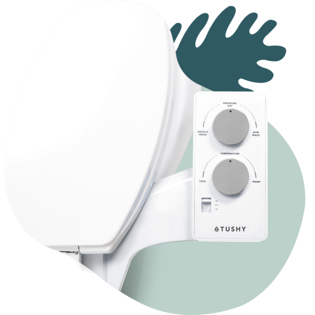 TUSHY Spa Premium Warm Water Bidet Attachment, White/Bamboo