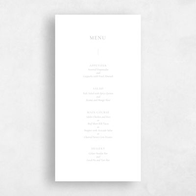 Oatmeal, Beige Wedding Menu - Barnell Letterpress