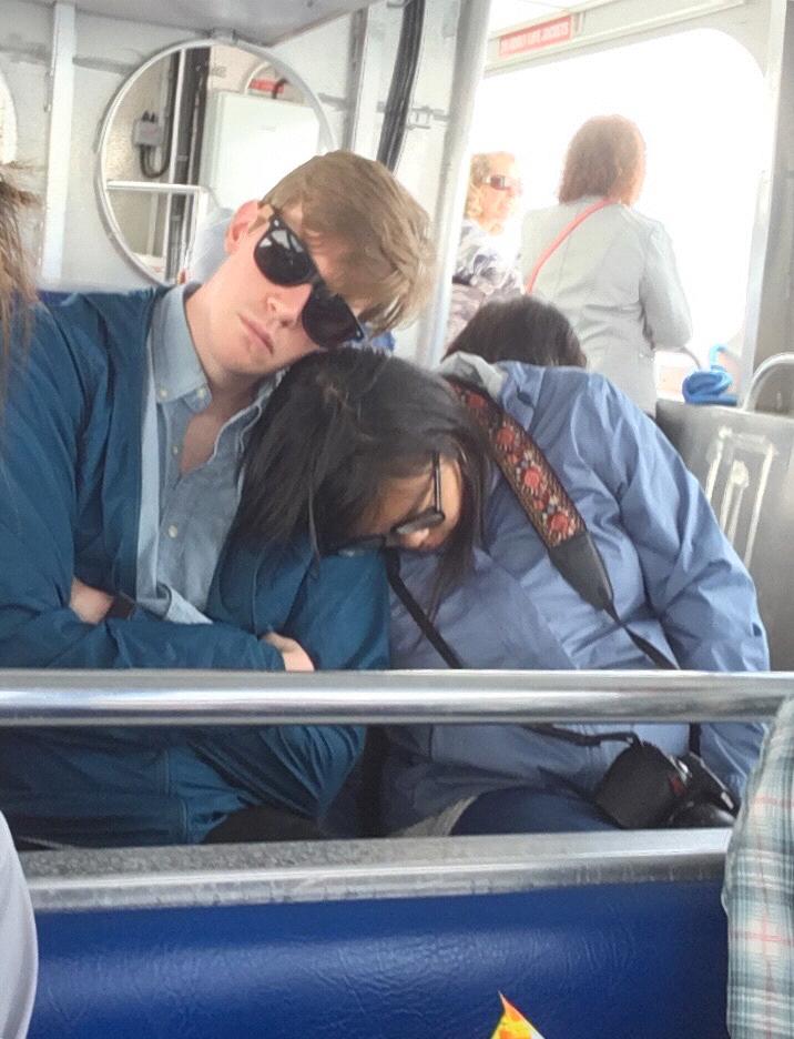 Matt looks super cool even while sleeping.