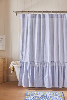 Cotton Seersucker Shower Curtain