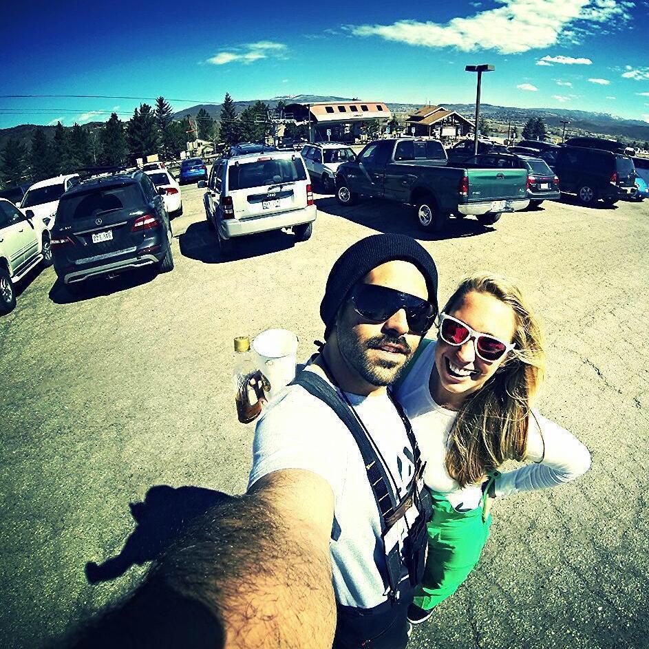 The first picture we ever took together, in the parking lot of Canyons resort before a day of skiing.